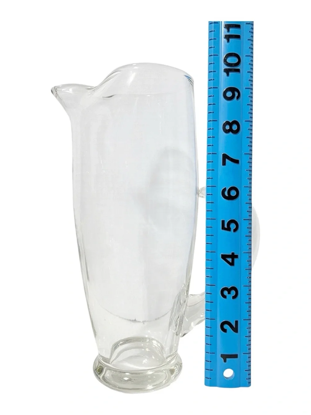 VTG Martini/Cocktail Pitcher Clear Glass MCM 1960s Tall Slim Pinched Spout